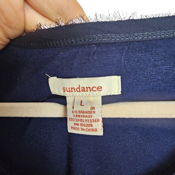 Sundance Dress Drop Waist Dress Asymmetric Dress Midi Dress L Navy Blue Dress - Picture 7 of 10